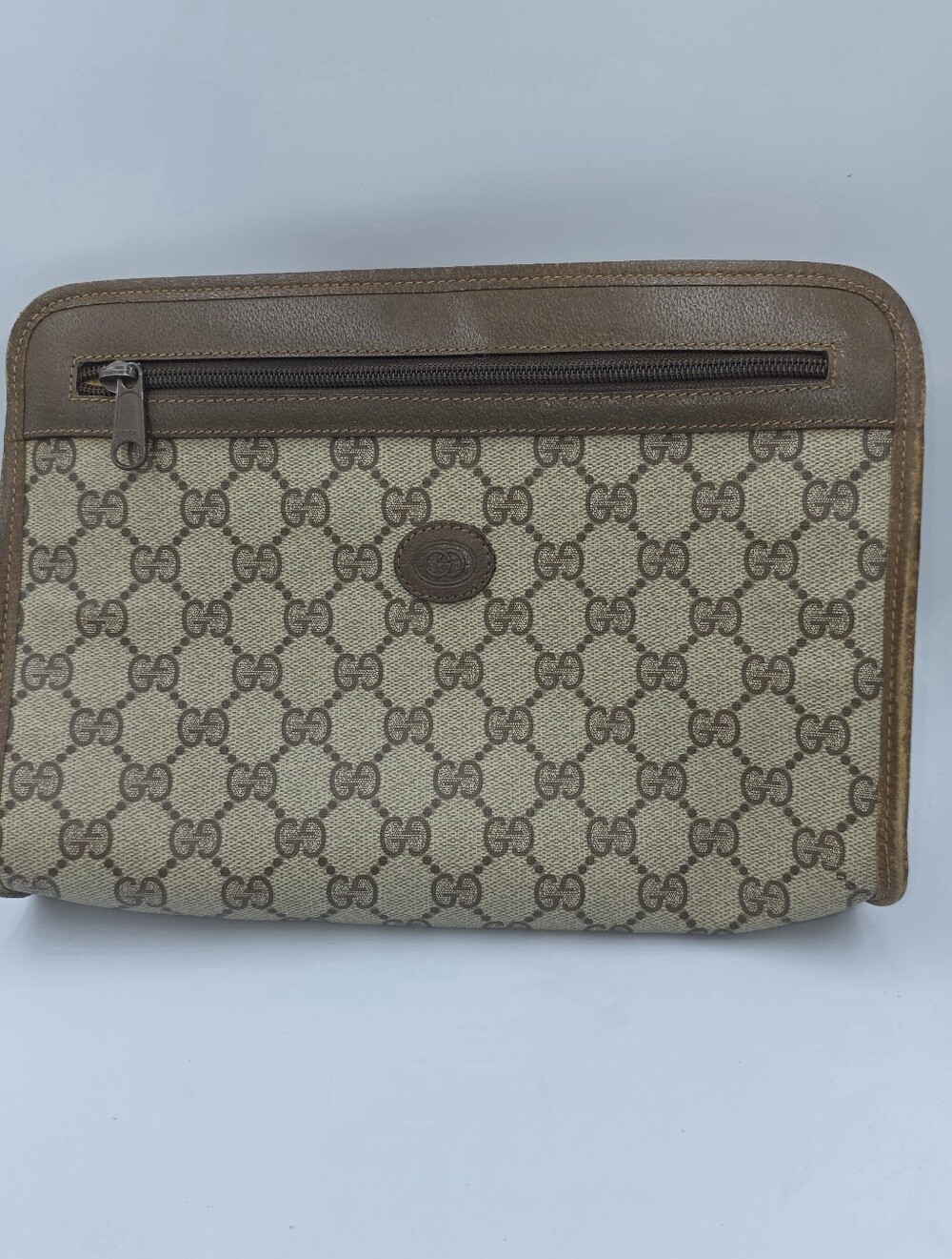Vintage Gucci Accessory Collection Clutch Bag GG Supreme Monogram Canvas Italy